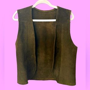 1960’s/70’s Heavy Suede Vest dark brown hide